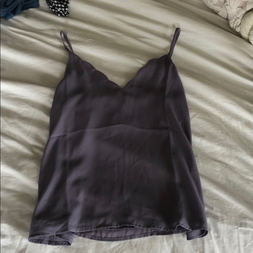 Lavender scallop edge tank